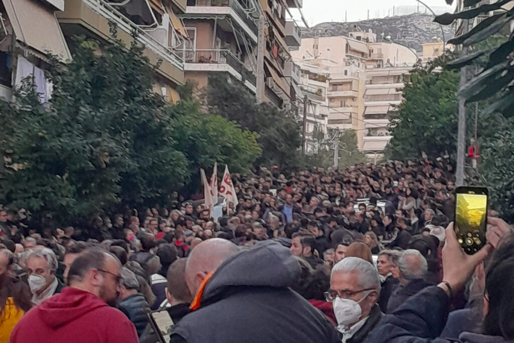 21st of November - Athens : Huge anti-eviction protest cancels the eviction of a retired journalist