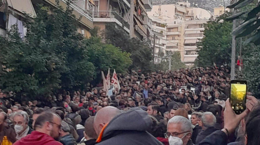 21st of November - Athens : Huge anti-eviction protest cancels the eviction of a retired journalist